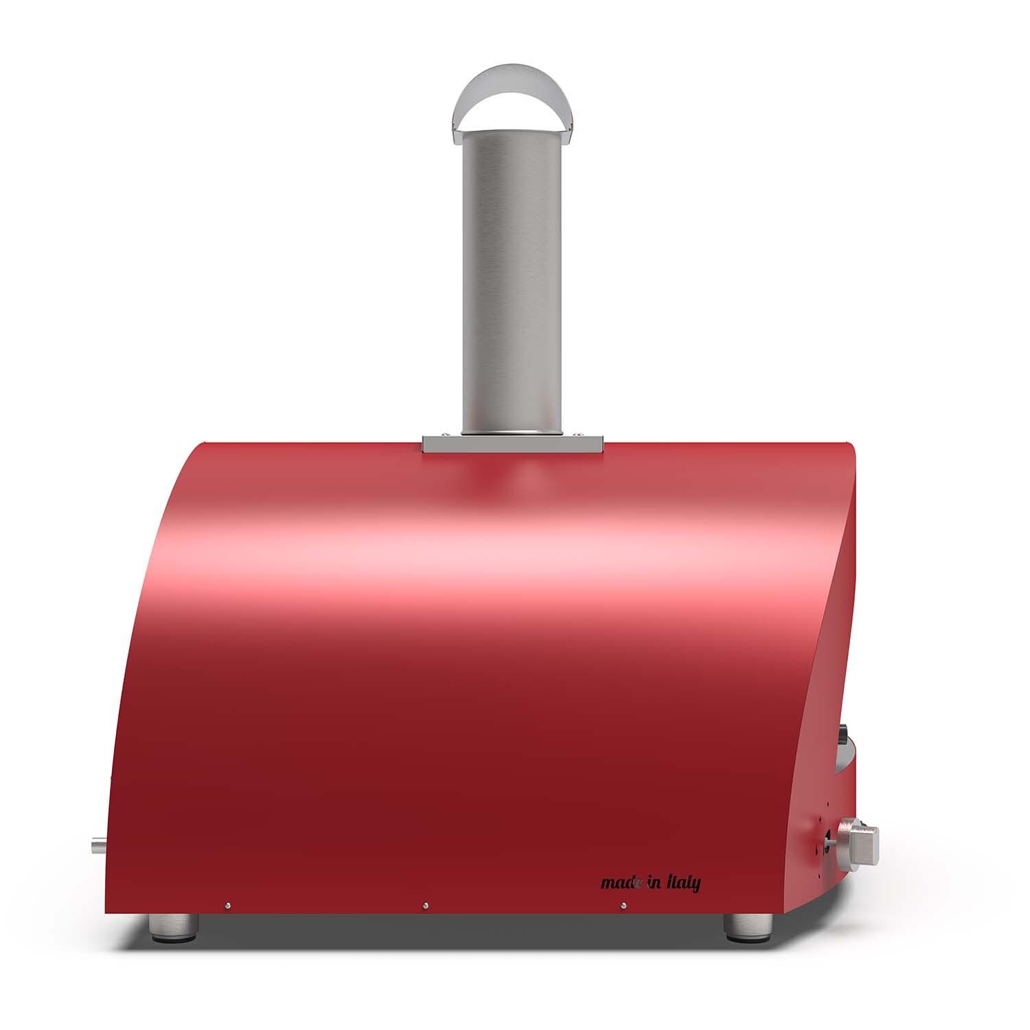 Alfa FXMD-5P-MROR-U Moderno 5 Pizze Natural Gas Pizza Oven - Antique Red - Left Side View - White Background thumbnail