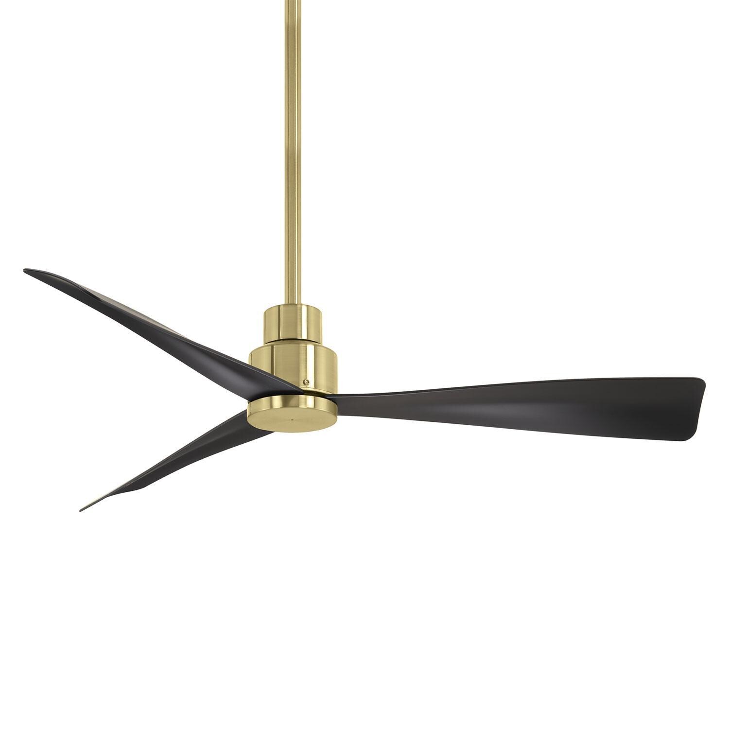 Minka-Aire Simple 44-Inch 3 Blade Entergy Star Outdoor Fan in Soft Brass with Coal Blades with Remote Control thumbnail