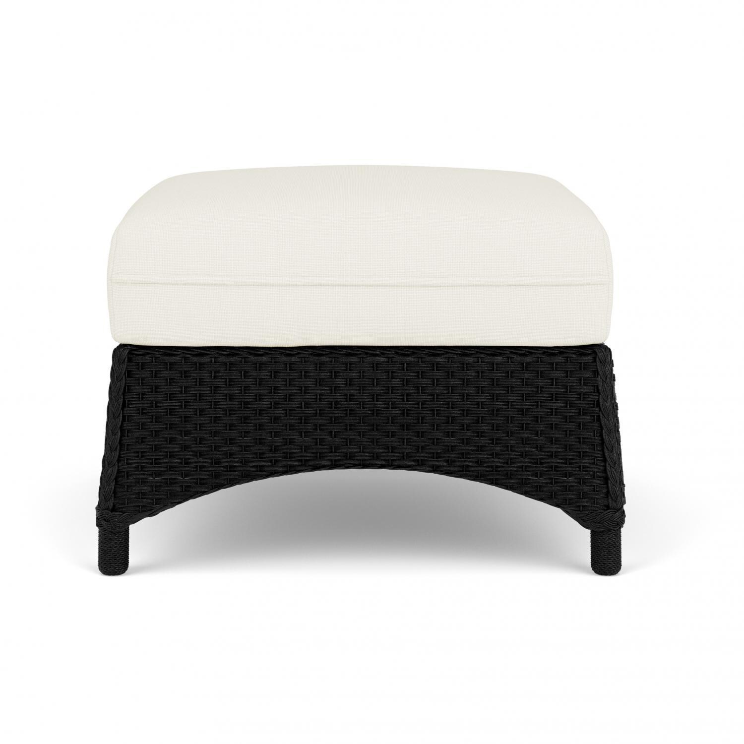 Mandalay Lloyd Loom Ottoman in Ebony/Sailcloth Salt by Lloyd Flanders