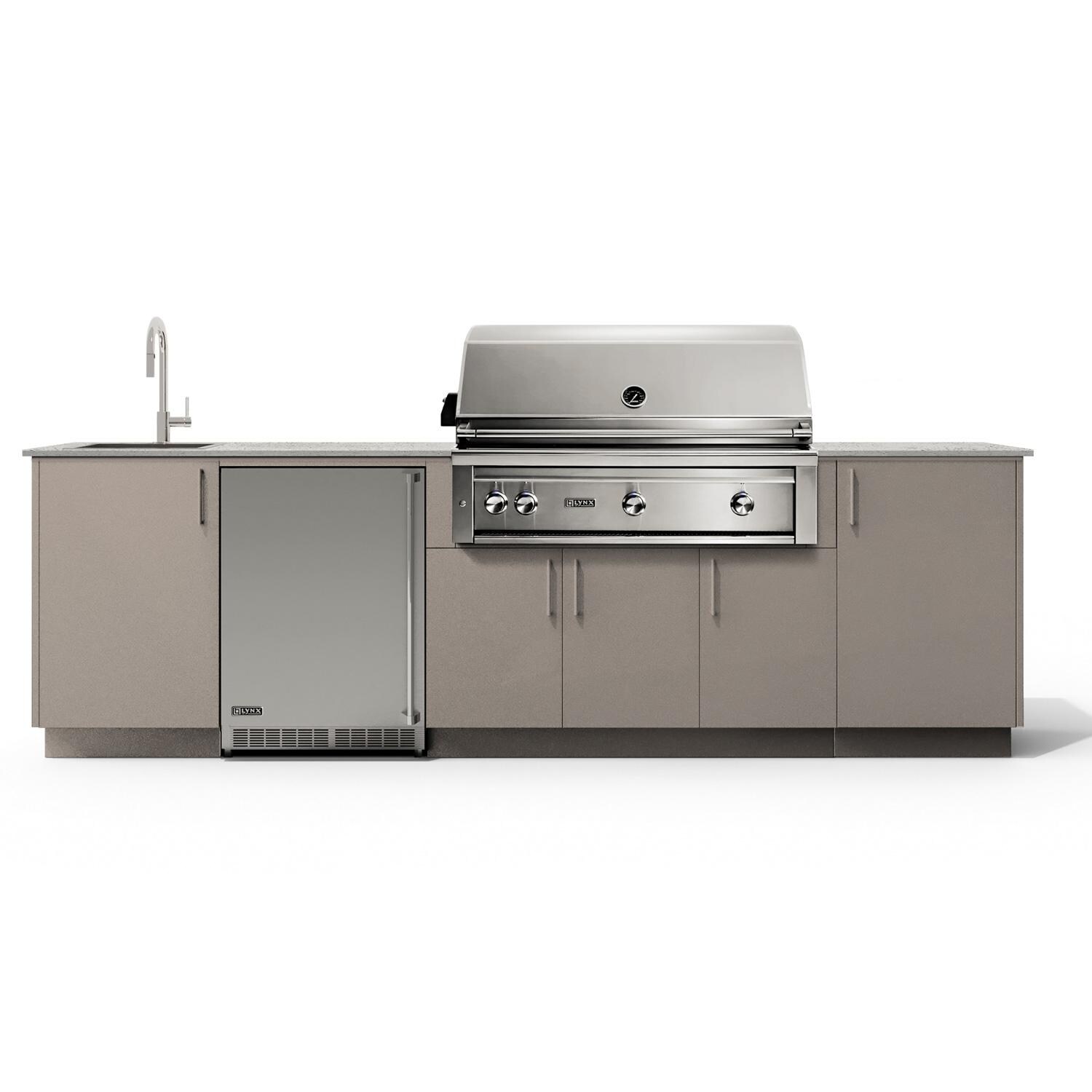 Urban Bonfire B-Dew-42-Lynx-Keon-Clay Dew 42 Outdoor Kitchen w/ Lynx Natural Gas Grill, Refrigerator, Keon Countertop & Clay Finish thumbnail
