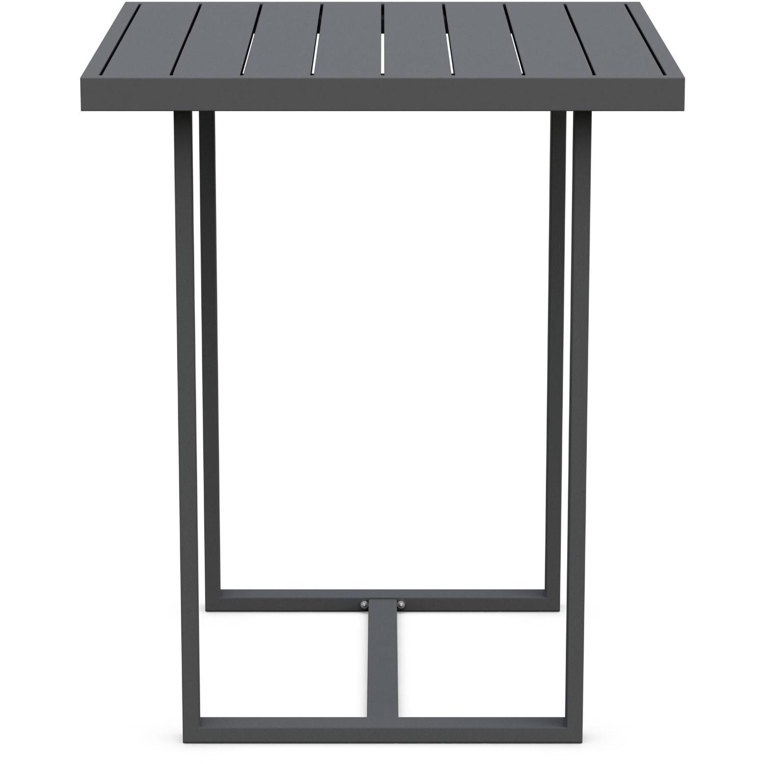 Azzurro Living Pavia 35 Inch Charcoal Aluminum Bar Table - Side - White Background thumbnail