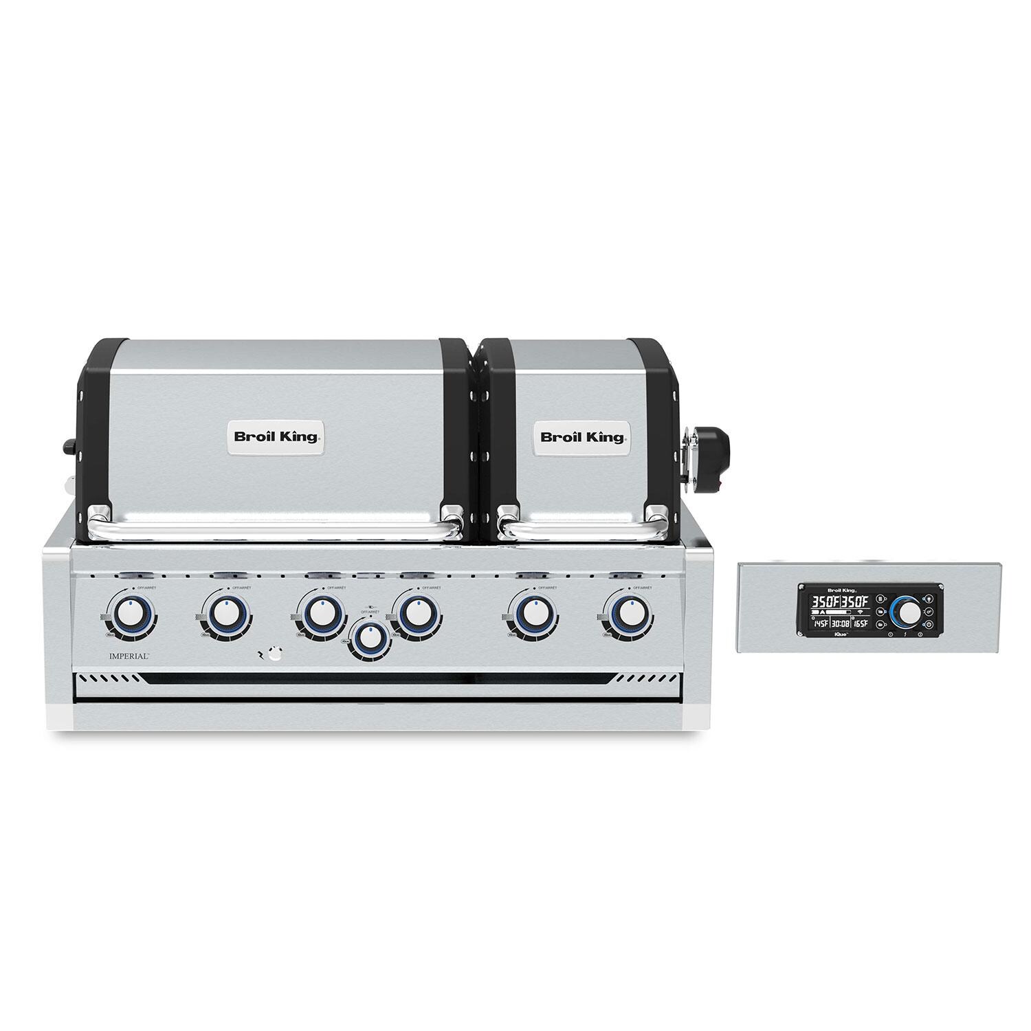 Broil King 699777 Imperial QS 670 6 Burner Built-In Natural Gas Grill - Lid Down - Front View - White Background thumbnail