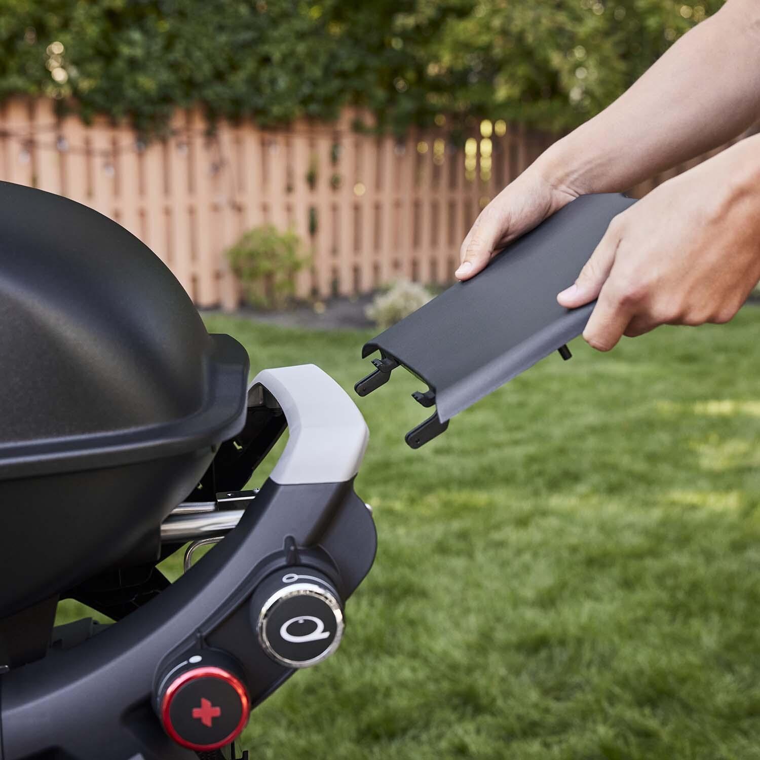 Weber 1500390 Q2800N+ Propane Gas Grill in Midnight Black - Side Shelf - Detail thumbnail