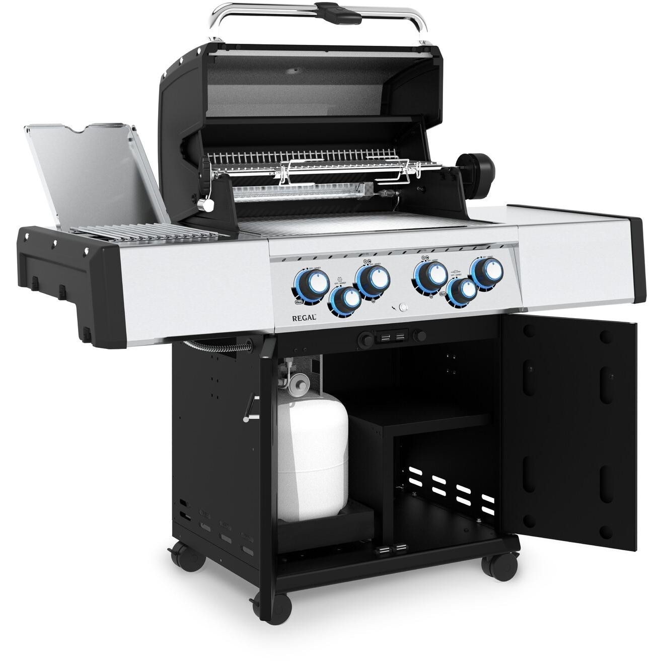 Broil King 956944 Regal S490 PRO IR 25-Inch Propane Grill - Angled Open - White Background thumbnail