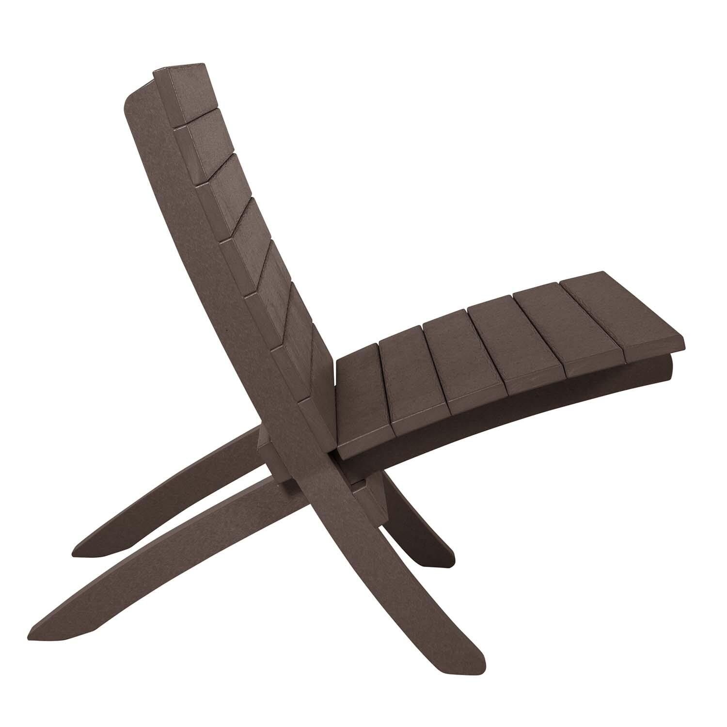 Hazel Cove Recycled Plastic Folding & Stacking Dining Side Chair in Mangrove Brown by Lakeview Outdoor Designs - Side View - White Background thumbnail