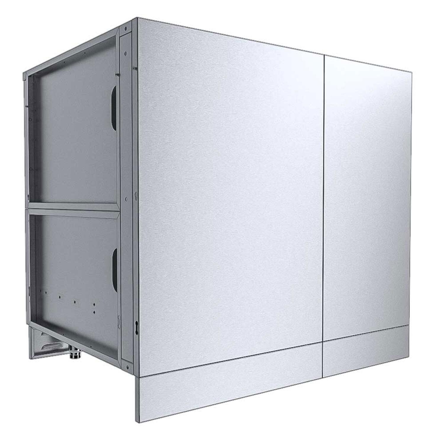 Sunstone Grills SAC37HGDC 37-in Hybrid Pellet Grill Base Cabinet - Rear View - White Background thumbnail