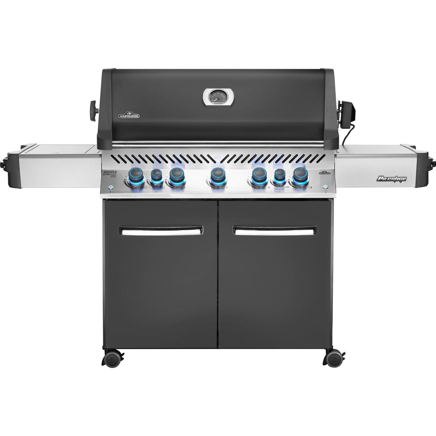 Napoleon Prestige 665 Propane Gas Grill with Infrared Rear Burner and Infrared Side Burner - Charcoal Gray - P665RSIBPCH