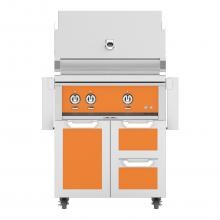 Hestan 30-Inch Propane Gas Grill W/ Sear Burner & Rotisserie On Double Drawer & Door Tower Cart - Citra - GMBR30-LP-OR image