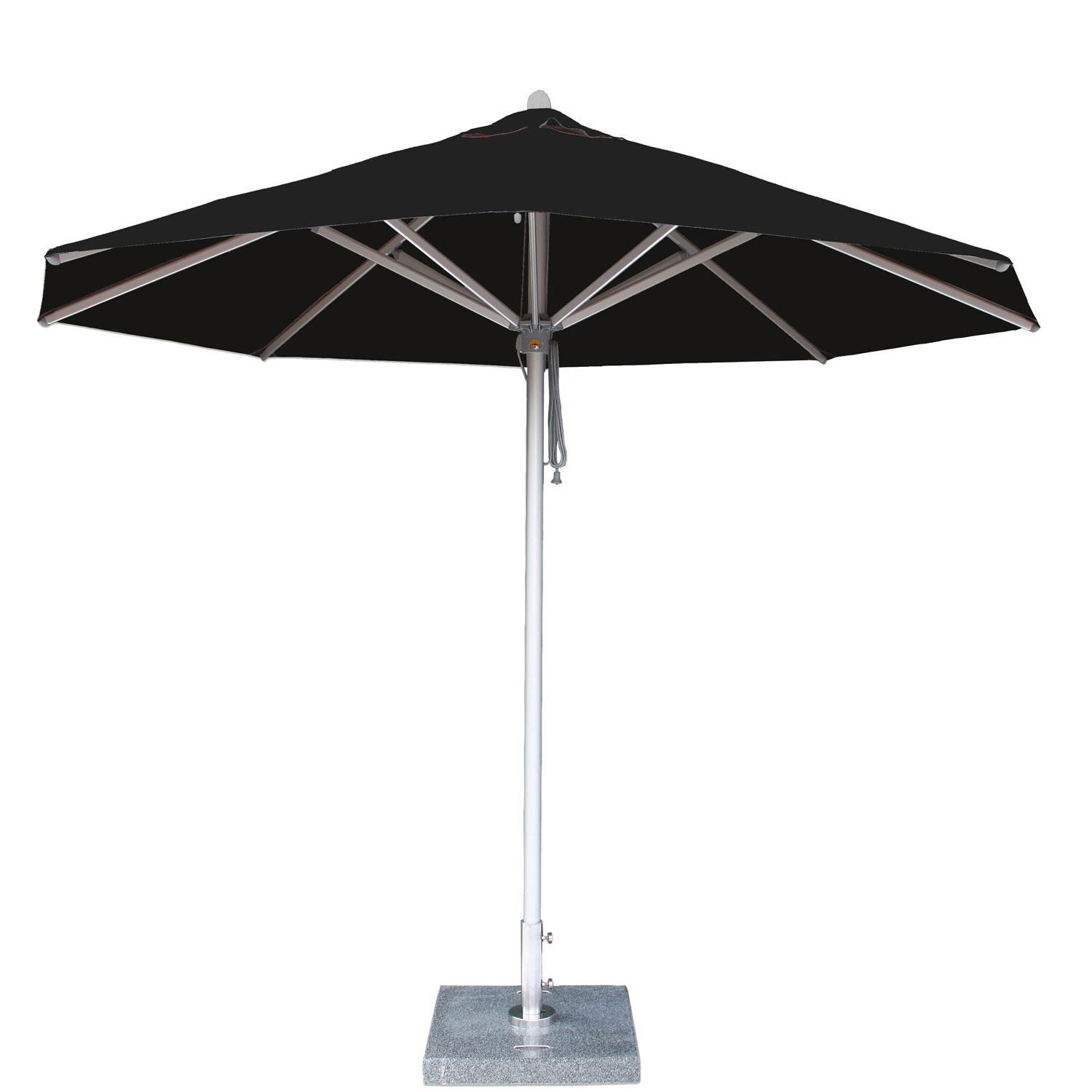 Bambrella Hurricane 11 1/2 Ft Round Side Pole Umbrella - Black Canopy