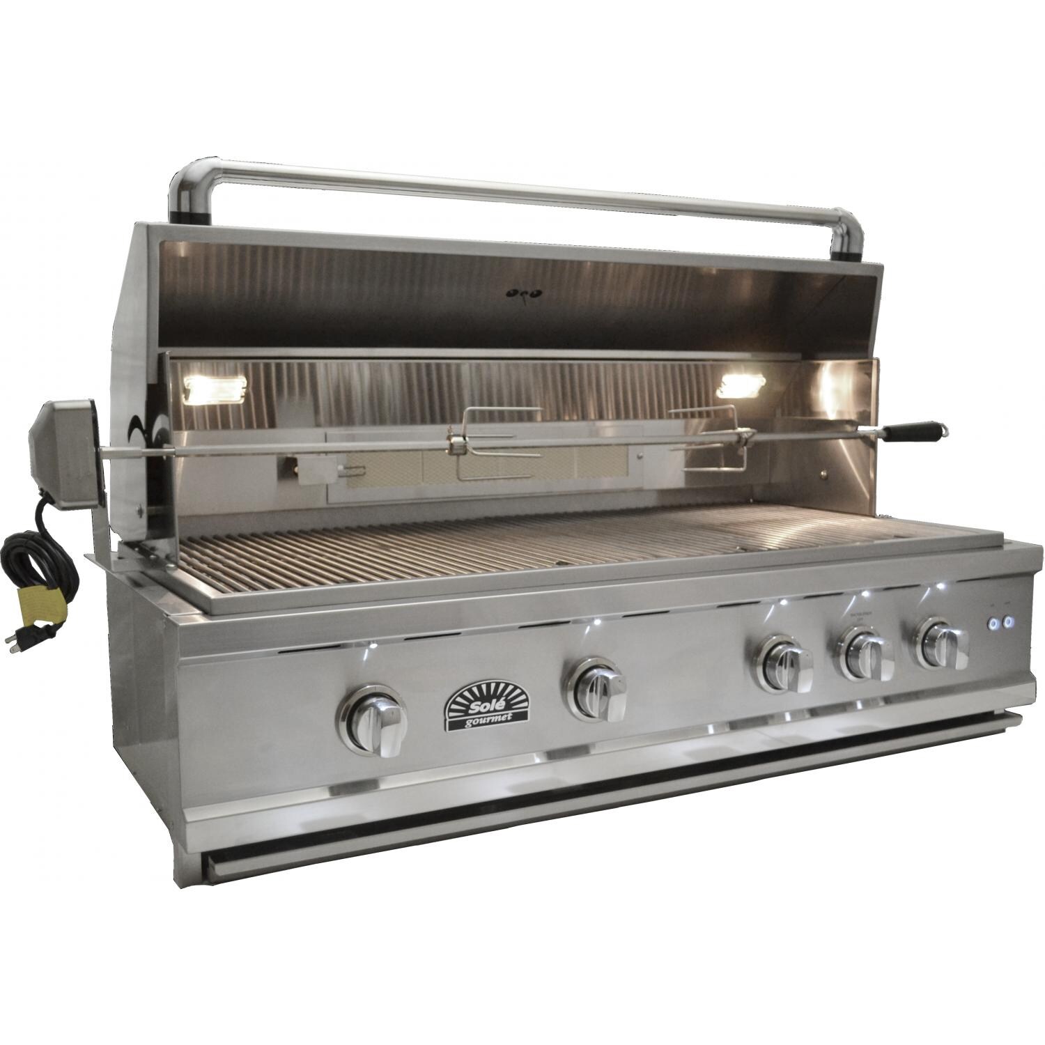 Sole Luxury 42-Inch Built-In Natural Gas Grill With Rotisserie - Grill Open thumbnail