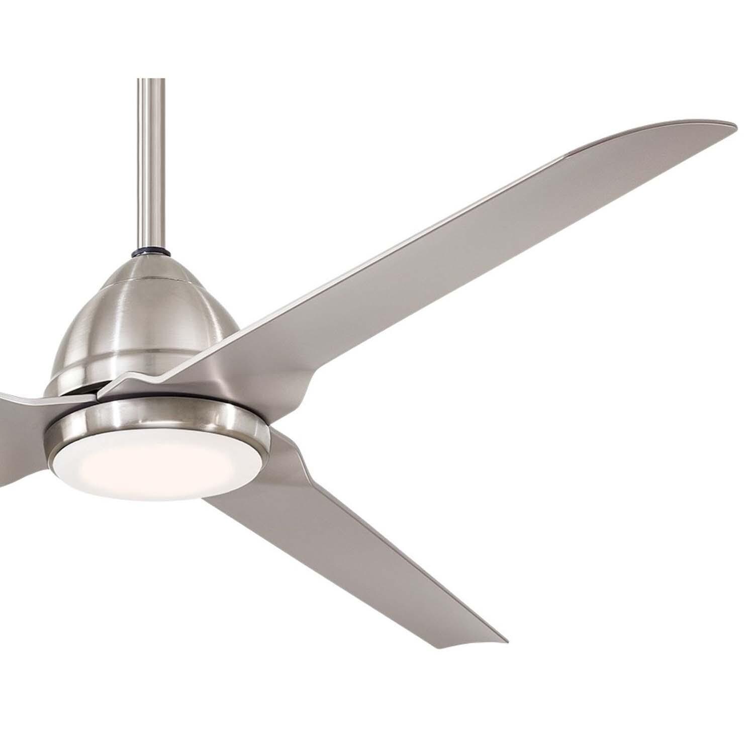 Minka-Aire F753L-BNW Java 54-Inch 3-Blade Ceiling Fan in Brushed Nickel Wet Finish w/ Silver Blades & Etched Opal Glass - Blades thumbnail