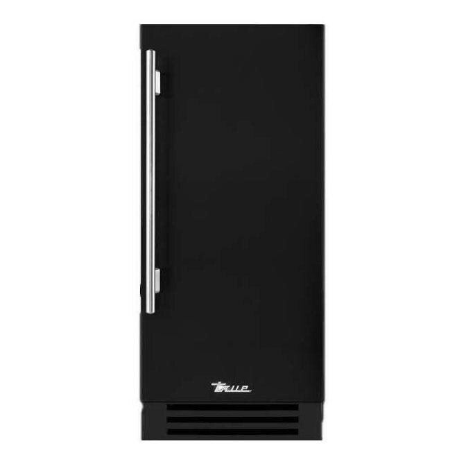 True TUI-15-R-OP-D~DSK-030-H04 15-Inch 85 Lb. Right Hinge Outdoor Ice Maker - Matte Black w/ Stainless Steel Handle - Display - White Background thumbnail