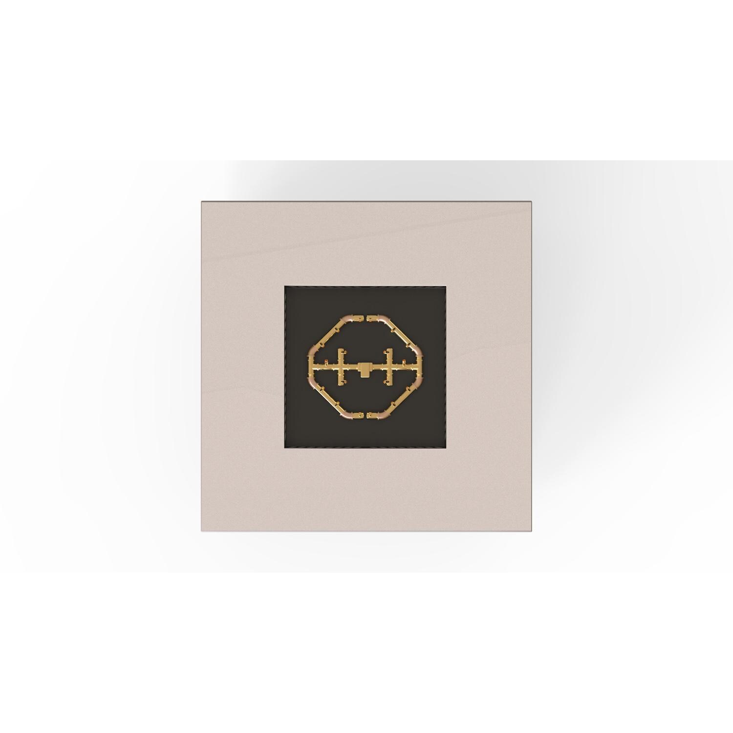 AON 48 Inch Square Powder Coated Steel Propane Fire Pit Table in Sand Pebble By Warming Trends - Top View - White Background thumbnail