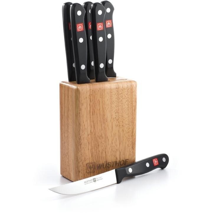 Wusthof Gourmet 7-Piece Steak Knife Block Set - Natural