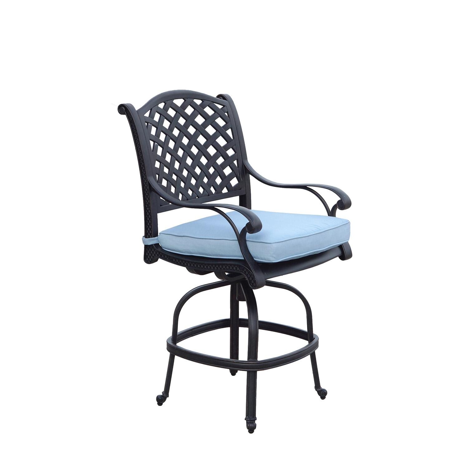 Darlee Nassau Replacement Dining Chair Cushion - Set of 4 - Sky Blue - Bar Stool (Frame not included) - White Background thumbnail