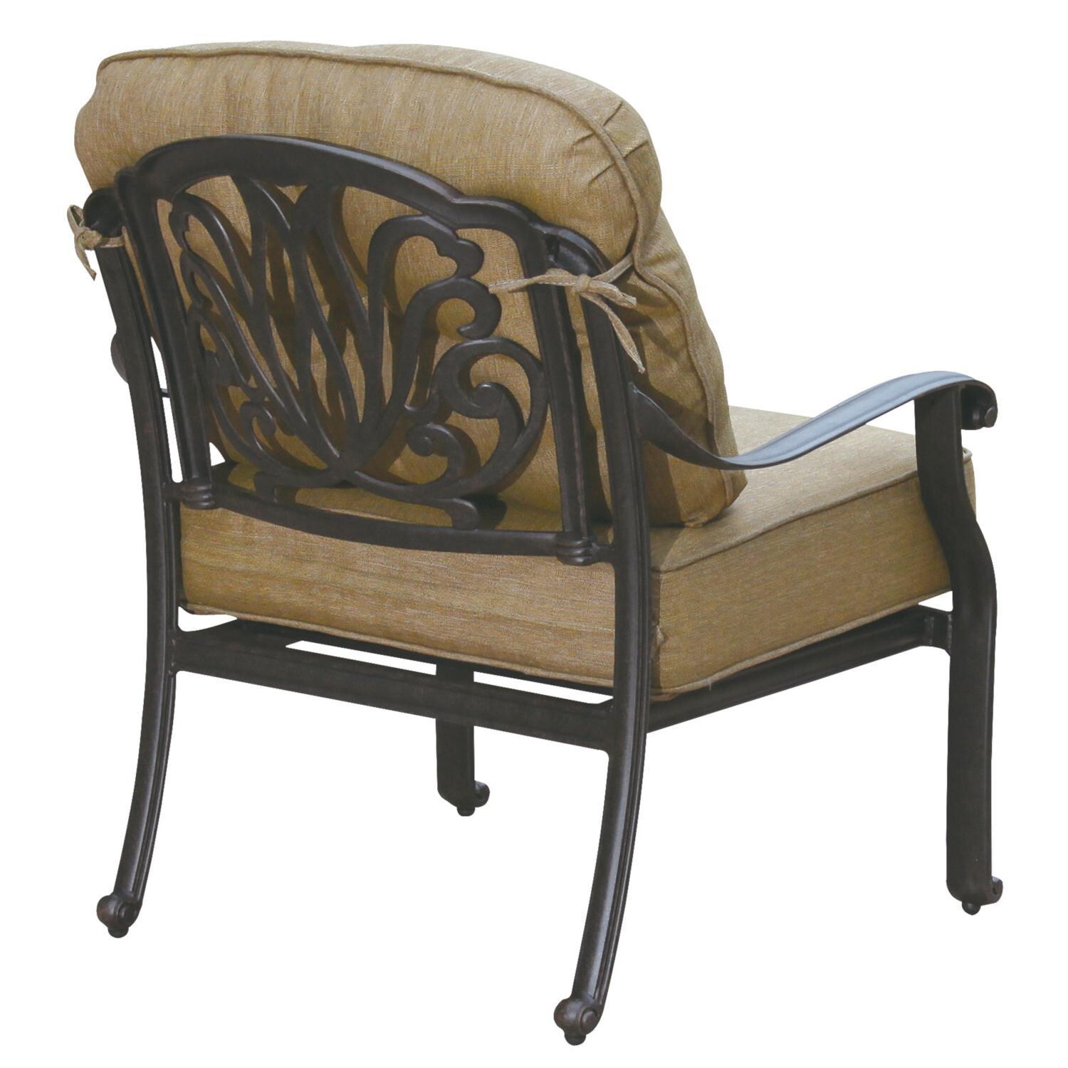 Darlee DL708-5PCR-35QB Elisabeth Cast Aluminum Patio Club Chair - Back Detail thumbnail