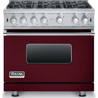 Viking Professional 5 Series 36-Inch 6 Burner Propane Gas Range - Burgundy - VGCC5366BBULP thumbnail