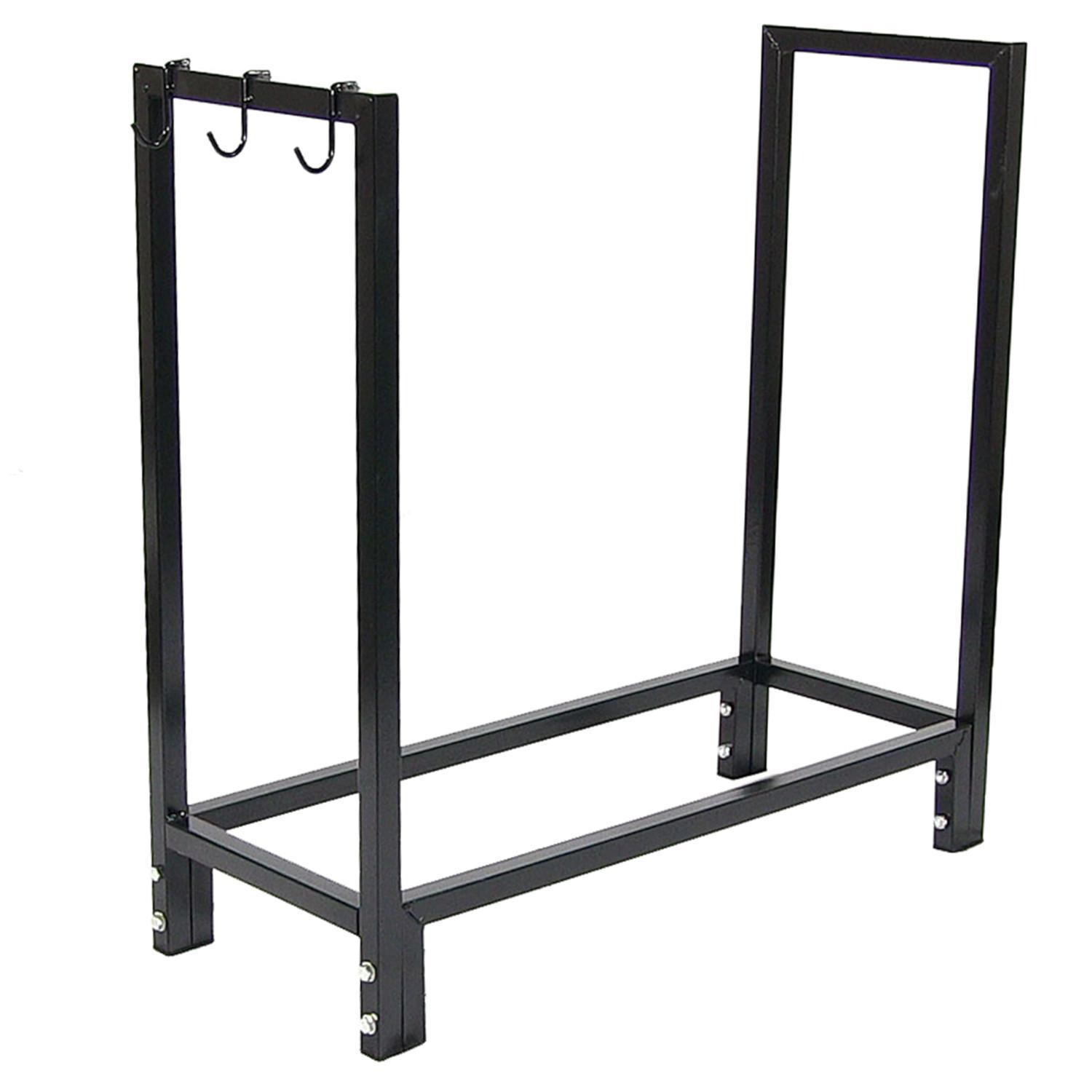 Ultimate Patio SC-QXWR30 COMBO Black Steel Firewood Log Rack & Cover - 30-Inch thumbnail