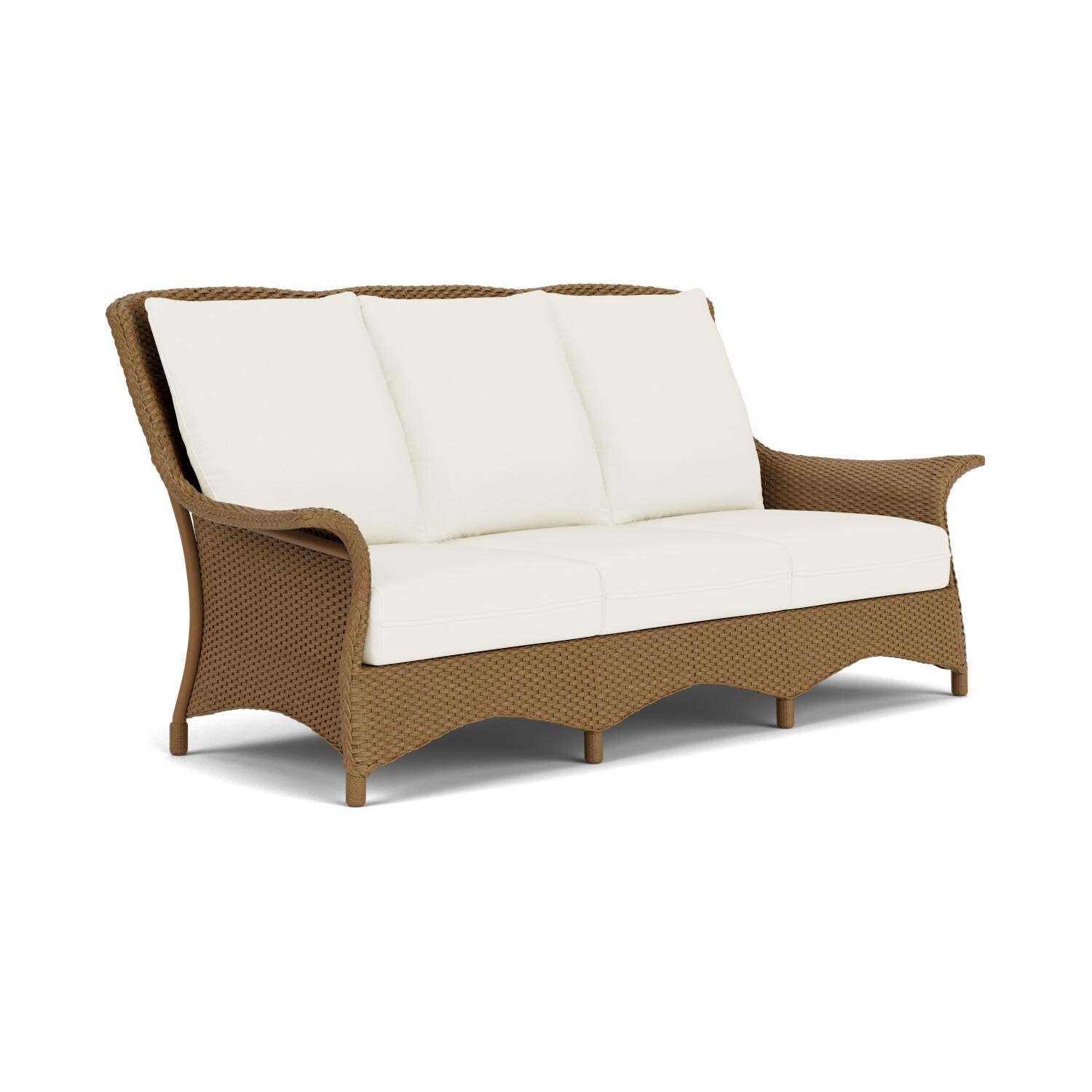 Lloyd Flanders Mandalay Sofa in Hickory Finish with Sailcloth Salt fabric - Angled thumbnail