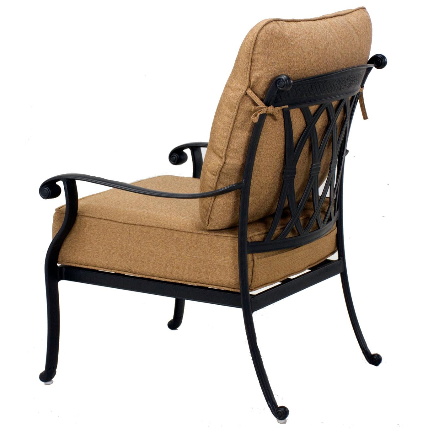 Darlee 201668-1-4 Capri Cast Aluminum Club Chair - Back View thumbnail
