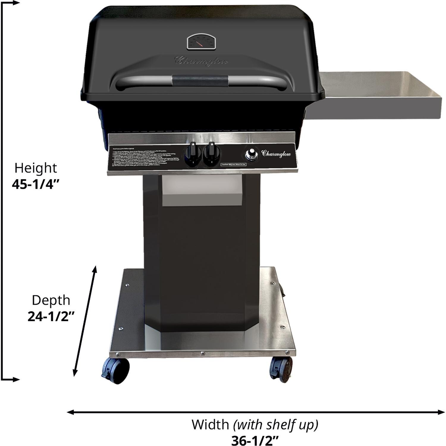 Charmglow Metro Propane Grill - Black - CHRM40B-P - Dimensions - Dimensional thumbnail