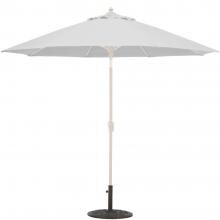 Galtech 9 Ft. Bar Height Octagonal Aluminum Patio Market Umbrella W/ Crank Lift And Auto Tilt - White Frame W/ Sunbrella Canvas Canvas Canopy