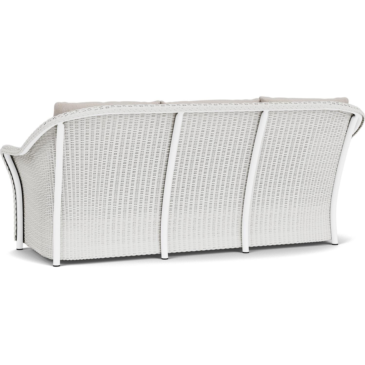 Lloyd Flanders Weekend Retreat Sofa in Matte White Finish W/ Remy Cloud Fabric - Back Left thumbnail