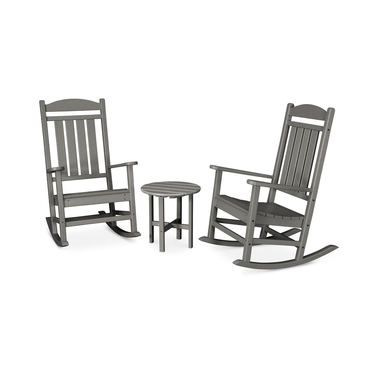 Presidential 3 Pc Recycled Plastic Seating Set in Slate Gray by POLYWOOD