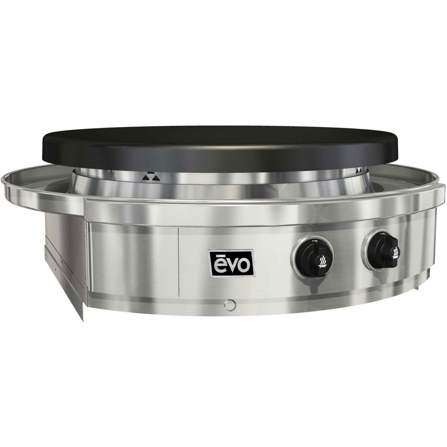 EVO 10-0055-LP-C Affinity 30G Built-In Flattop Propane Gas Grill w/ Non-Stick Ceramic Clad Coating - White Background thumbnail