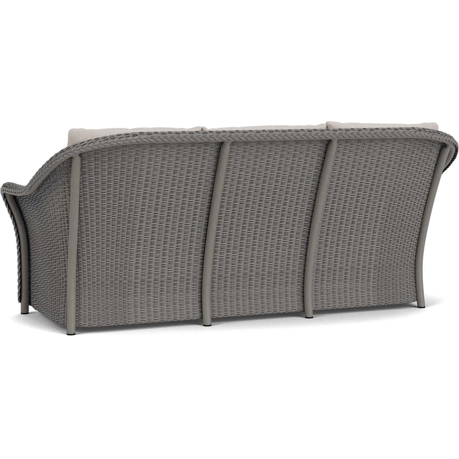 Lloyd Flanders Weekend Retreat Sofa in Pewter Finish W/ Remy Cloud Fabric - Back Left thumbnail