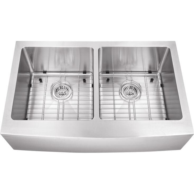 Platinum Sinks 32 X 20 16Gauge Double Bowl Stainless Steel Apron