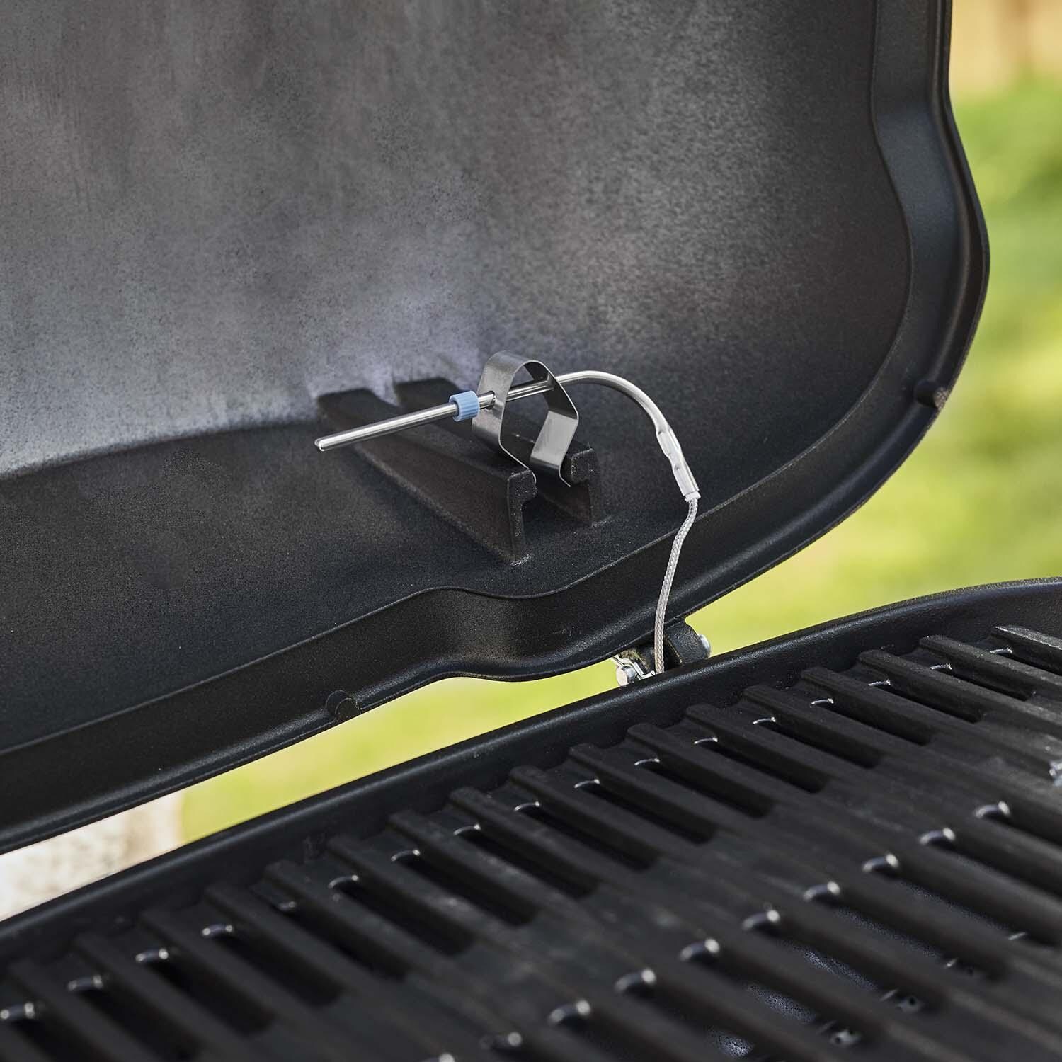 Weber 1500390 Q2800N+ Propane Gas Grill in Midnight Black - Temperature Gauge Holder - Detail thumbnail