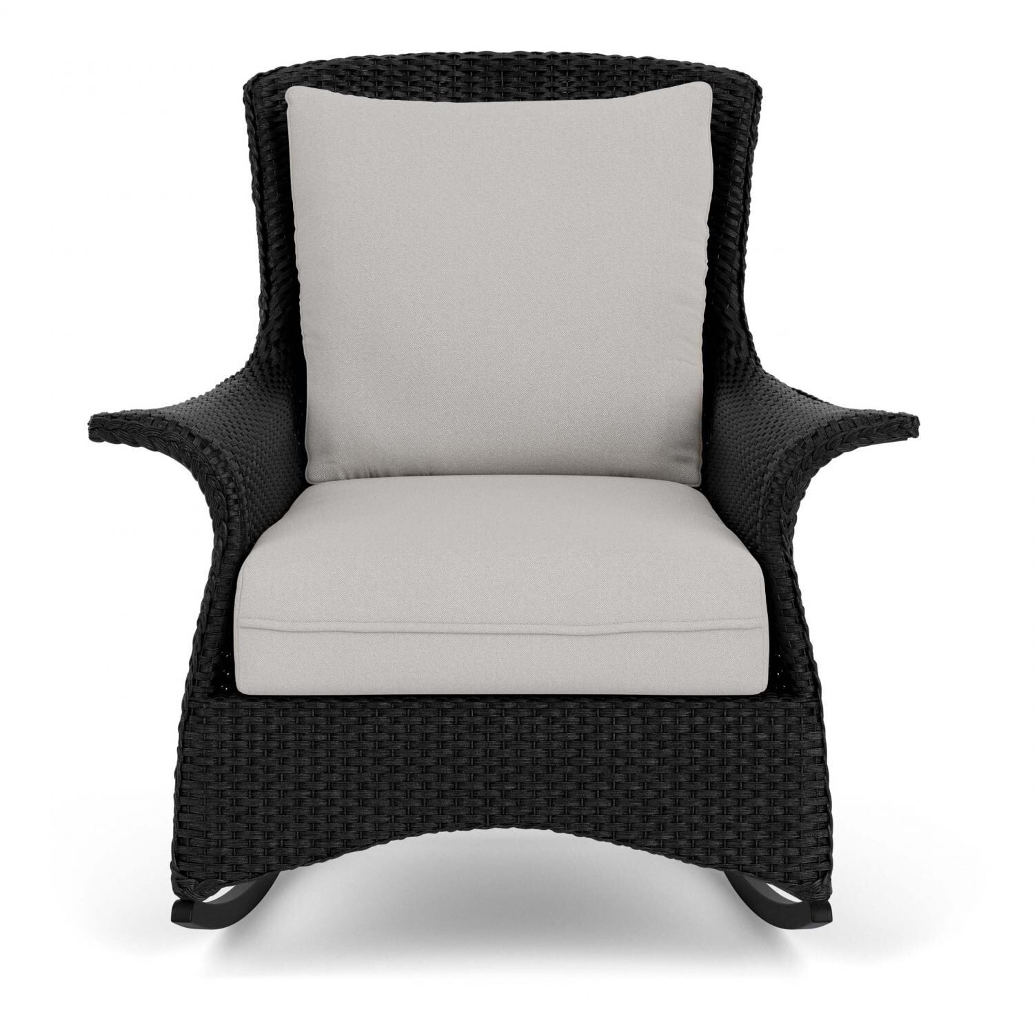 Lloyd Flanders Mandalay Lounge Rocker in Ebony Finish with Tundra Dove fabric thumbnail