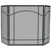 UniFlame 55-Inch 3 Fold Black Mission-Style Wrought Iron Fireplace Screen - S-1023 image