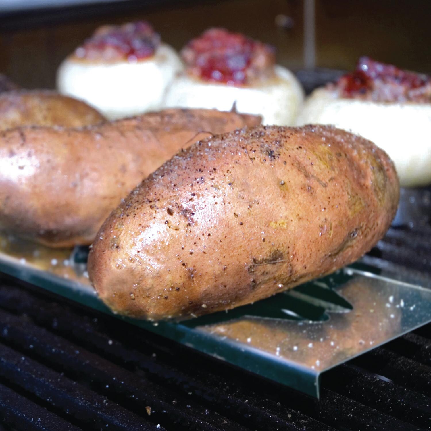 Vision VG-CCACPGRL51 4-Piece Grilling Kit - Potato Rack In Use thumbnail