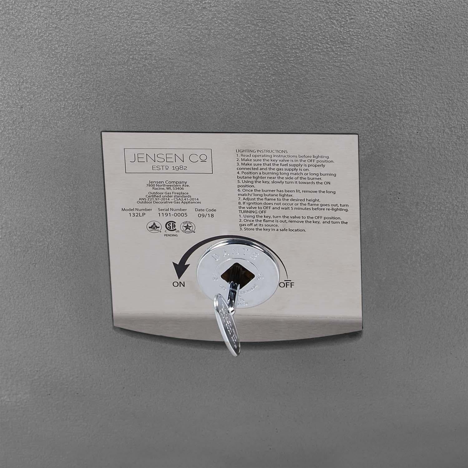 Dustyview 42-in Round Concrete Natural Gas Fire Pit in Ash by BBQGuys Signature - Control - Detail thumbnail