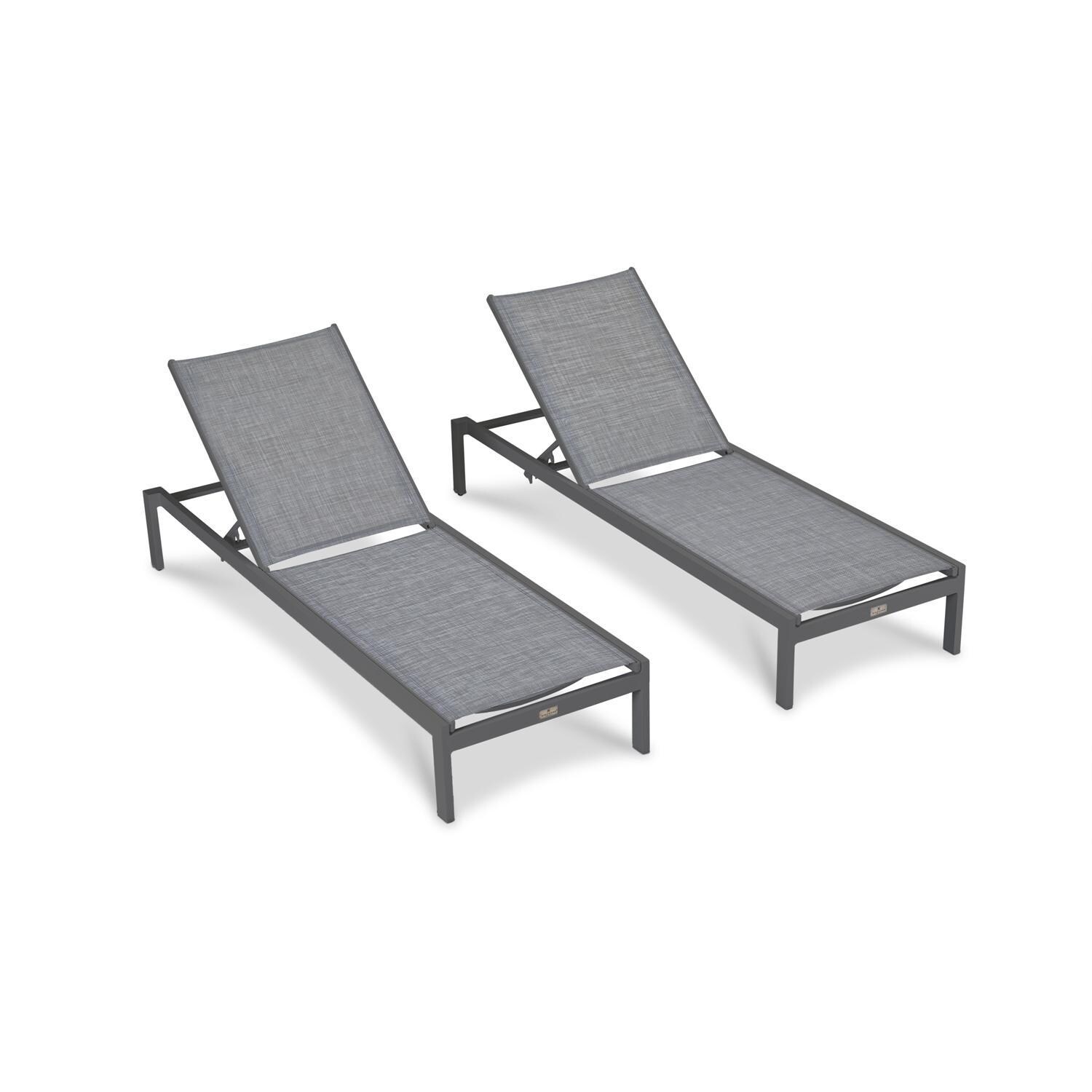 Spring Bay Reclining Chaise Lounge - Set of 2 in Slate/Slate by Lakeview Outdoor Designs