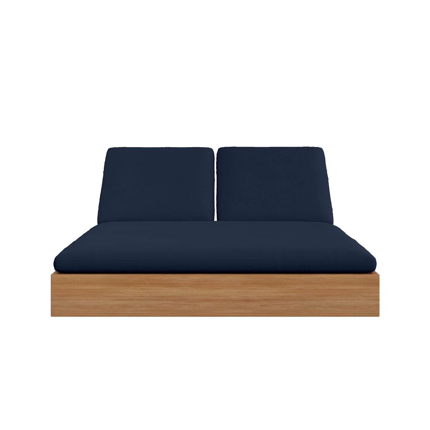 Bellawood 2 Person Teak Double Chaise Lounge in Indigo by Lakeview Outdoor Designs