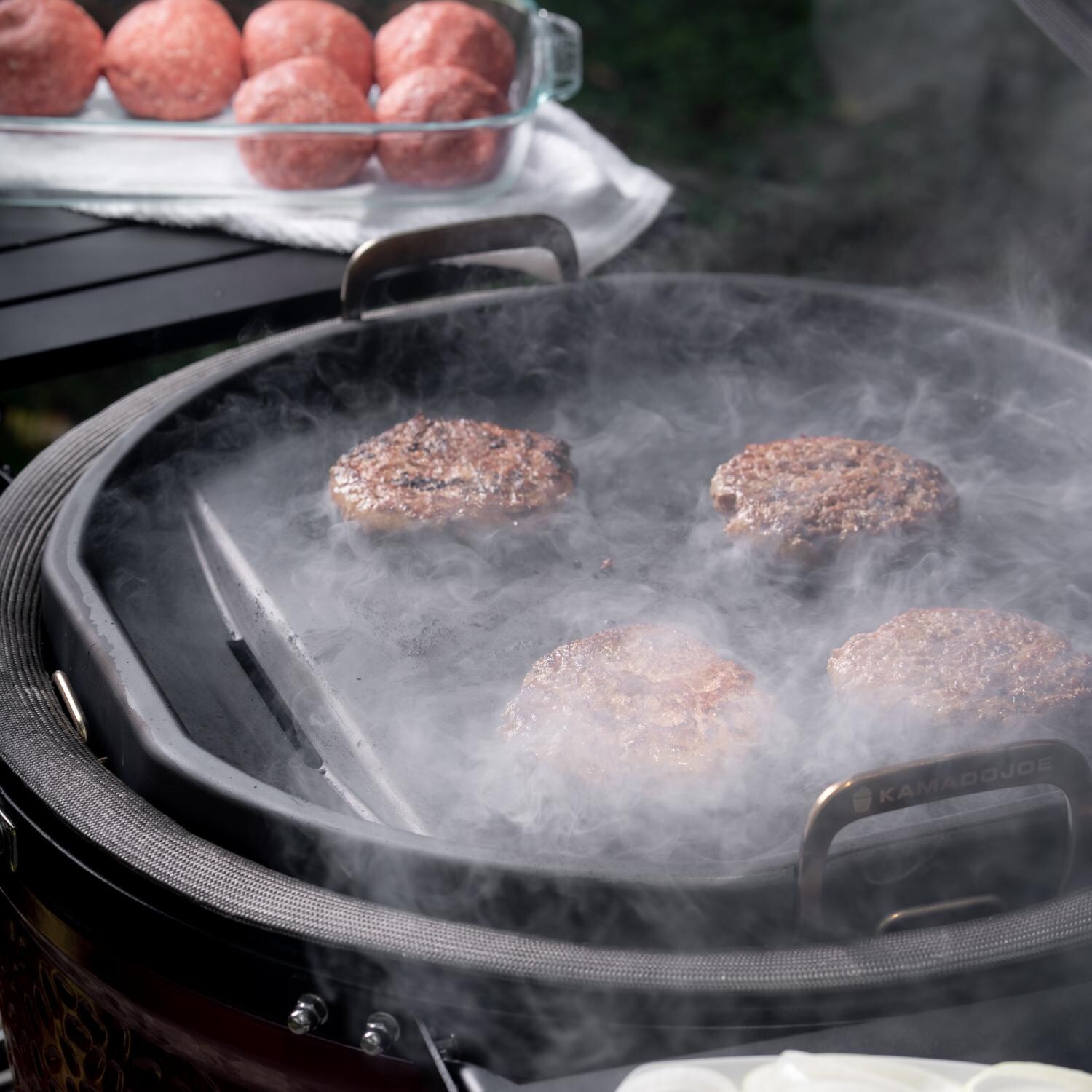 Plaque De Cuisson Kamado Joe Karbon Steel - Pour Barbecue Céramique - Anti-adhésive Avec Drain Graisse - Noir
