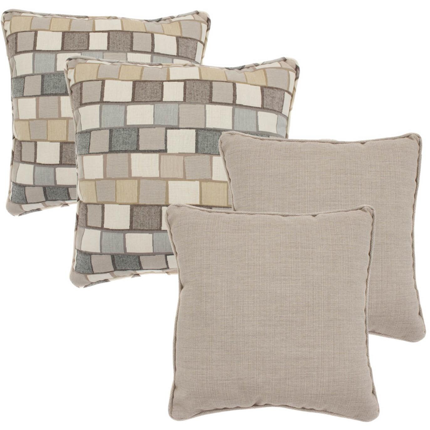 Outdoor Throw Pillow Set By Lakeview Outdoor Designs - Sunbrella Blox Slate, Sunbrella Echo Dune