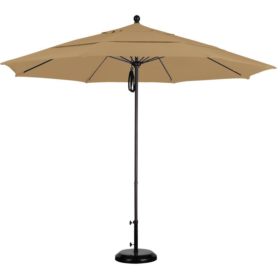 California Umbrella Octagonal 11 Ft Aluminum Patio Umbrella With Pulley Lift And Fiberglass Ribs - Olefin Fabric