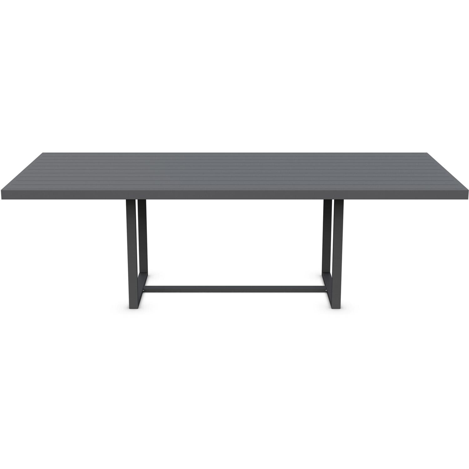 Azzurro Living Pavia 96 Inch Charcoal Aluminum Dining Table - Front - White Background thumbnail