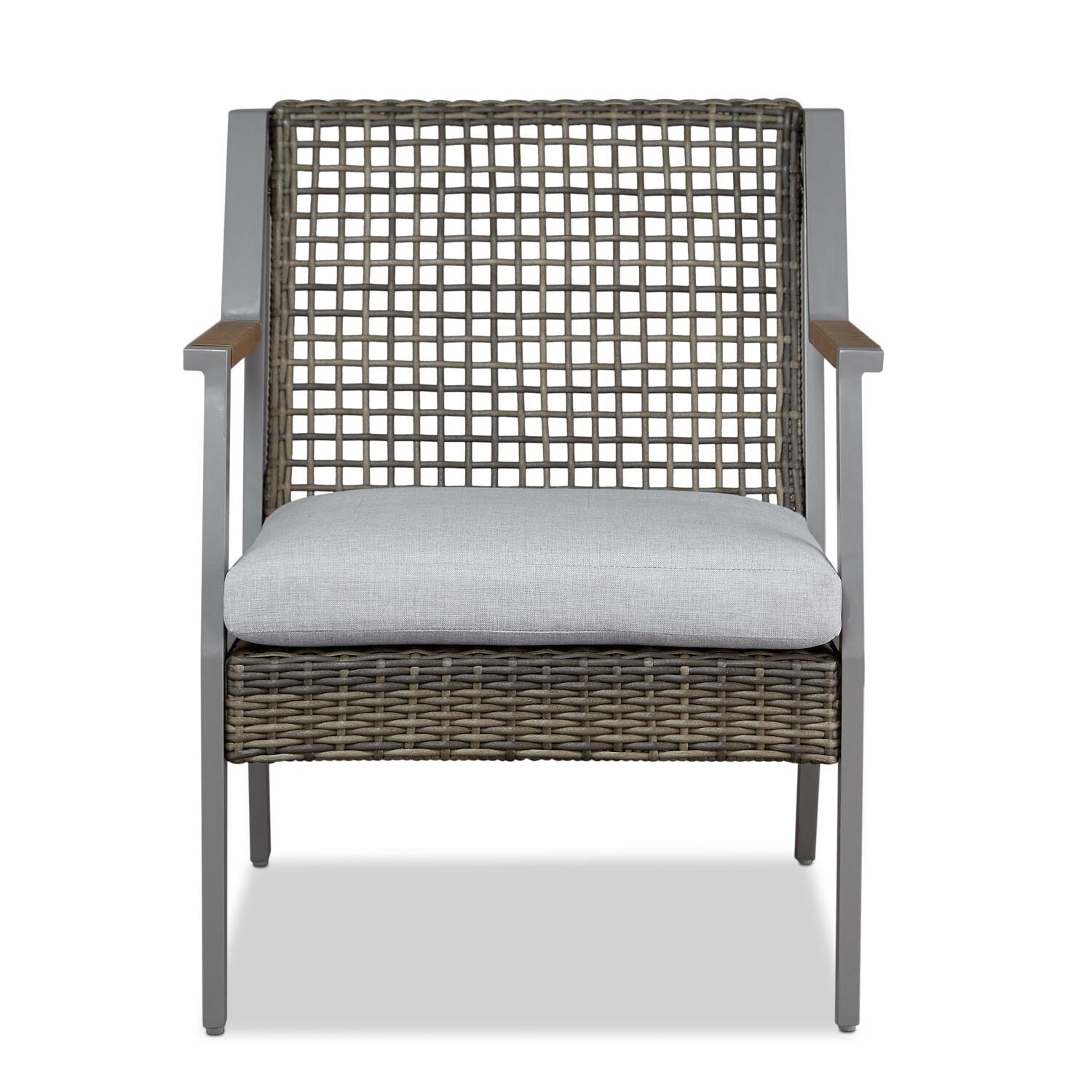 Lakeview Rustic Bay Gray 2 Piece Aluminum Chair Set - Front View - White Background