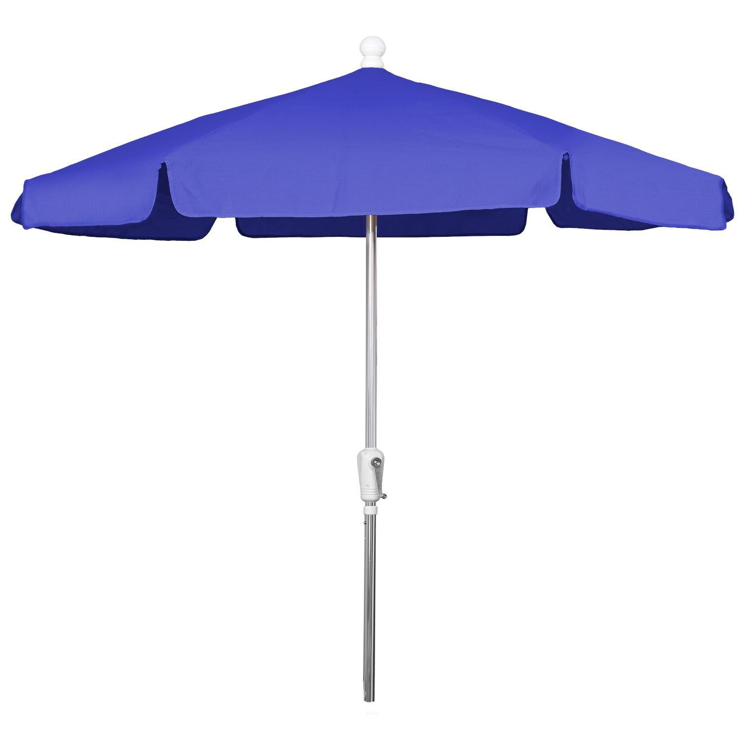 FiberBuilt 7.5 Ft Aluminum Market Patio Umbrella With Crank Lift - Pacific Blue thumbnail