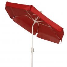 FiberBuilt 7.5 Ft. Aluminum Market Patio Umbrella W/ Crank Lift & Tilt - Red