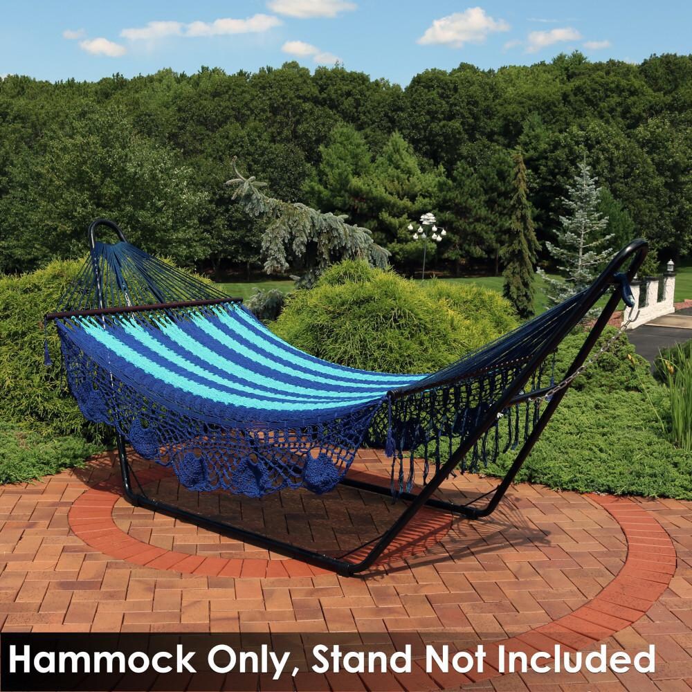 Ultimate Patio Deluxe American-Style Hammock w/ Spreader Bars - Blue - Lifestyle thumbnail