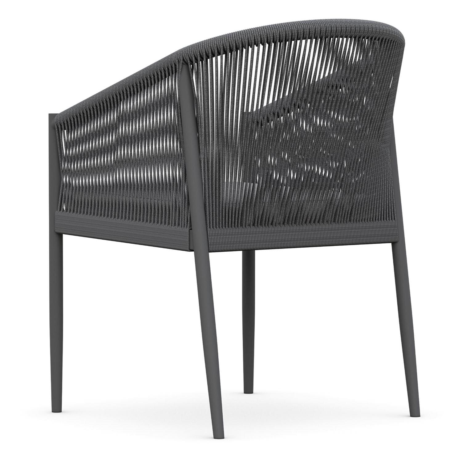 Azzurro Living Catalina Woven Rope Dining Chair in Ash/Fog - Back - White Background thumbnail