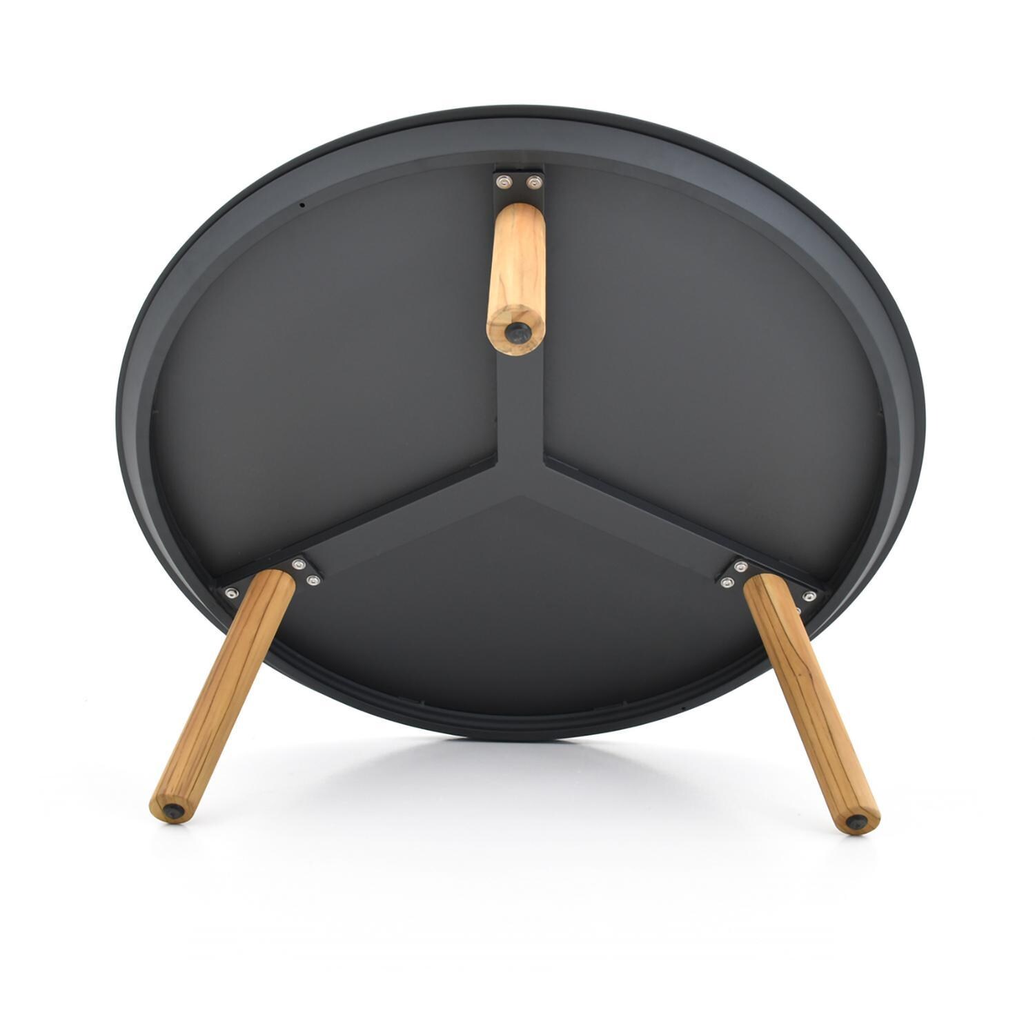 Dekka 5 Pc Seating Set W/ Grey Cushions in Wood By Lakeview Outdoor Designs - Coffee Table Bottom - White Background thumbnail