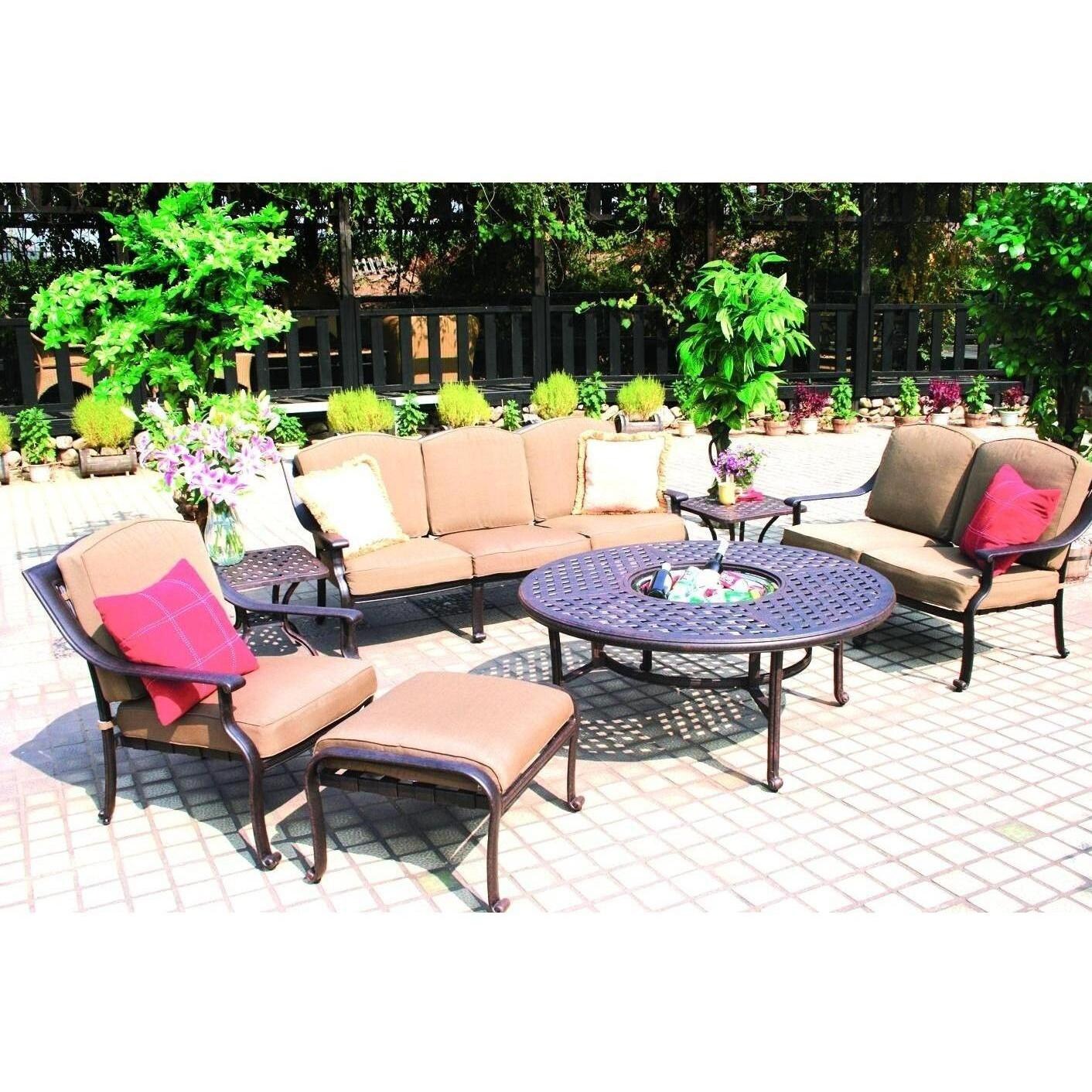 Darlee Ten Star 6-Person Patio Conversation Set - Antique Bronze thumbnail