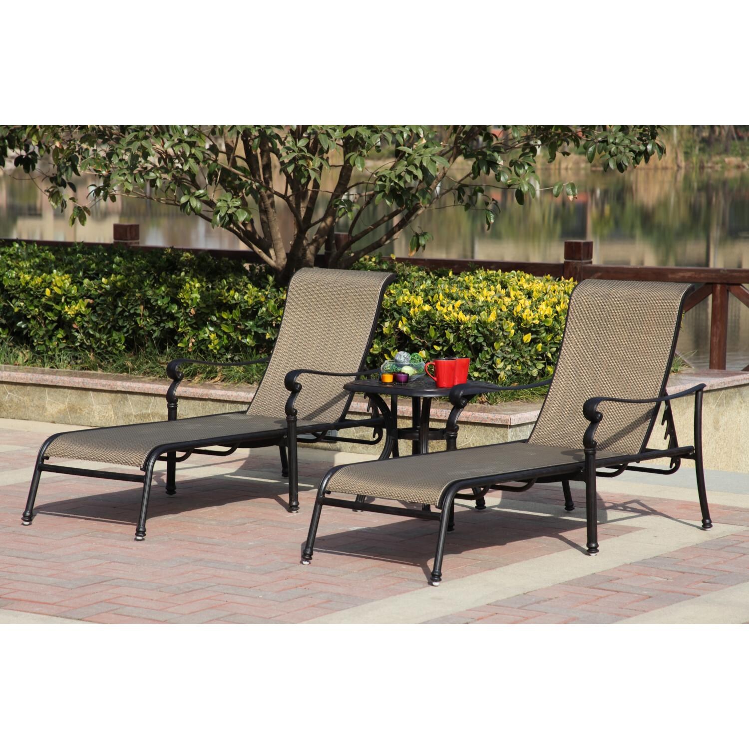 Darlee Monterey 2-Person Patio Chaise Lounge Set thumbnail